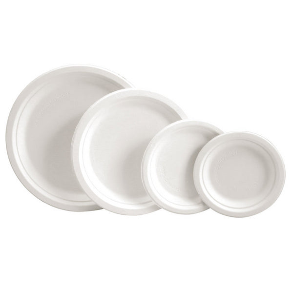 Teller aus Bagasse weiss Ø 230 x 20 mm