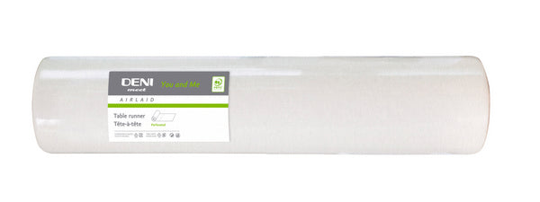 Tischläufer Airlaid Deni meet you & me, weiss 40 cm x 24 lfm.,