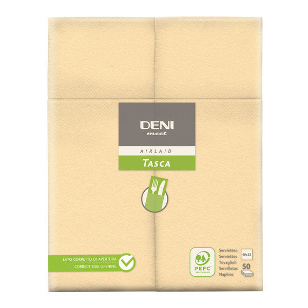 Besteck-Servietten Airlaid Deni meet Tasca, champagner 40x32 cm,