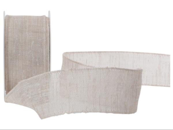 Dekorband Naturelook mit Draht leinen (073) 50 mm x 8 m