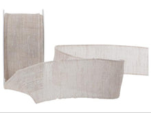 Dekorband Naturelook mit Draht leinen (073) 50 mm x 8 m