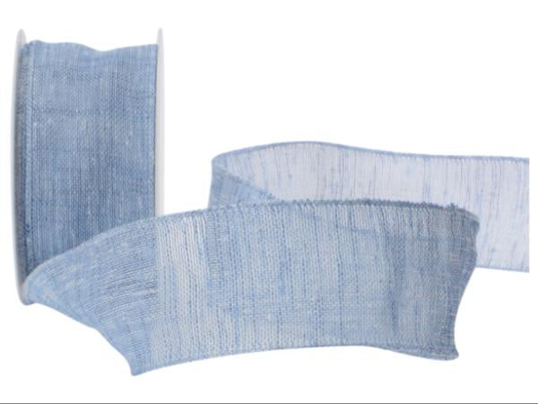Dekorband Naturelook mit Draht blau (103) 50 mm x 8 m