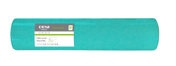 Tischläufer Airlaid Deni meet you & me, acqua 40 cm x 24 lfm.,