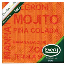 Servietten Zellstoff "Mojito" Deni Every orange 24x24 cm, 3-lagig
