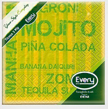Servietten Zellstoff "Mojito" Deni Every gelb 24x24 cm, 3-lagig,