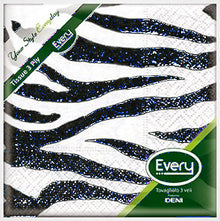 Servietten Zellstoff "Zebra" Deni Every weiss/schwarz 24x24 cm, 3