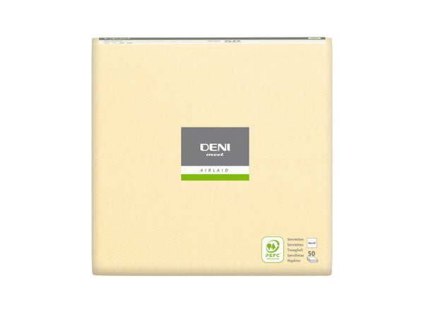 Servietten Airlaid Deni meet, Champagner 40x40 cm, 1/4 Falz