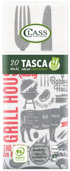 Besteck-Servietten Airlaid Deni Class Tasca, Grill House 40x32 cm