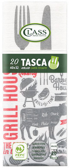 Besteck-Servietten Airlaid Deni Class Tasca, Grill House 40x32 cm