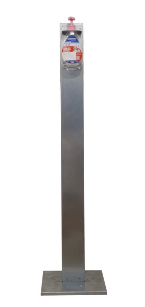 Spendersäule für Sani Gel 600 ml Metall 140cm / 30x30cm