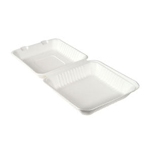 Menubox quadratisch aus Bagasse weiss