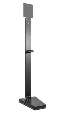 Desinfektionssäule mit Auffangschale schwarz, Metall 144x39x27.5c