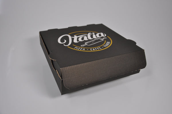 Pizzakarton bedruckt London,Kraft 125g/m2 "Bachmann-Kundenk." 20.