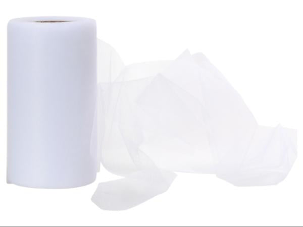 Soft-Tüll weiss (011) 150 mm x 45 m