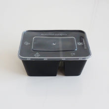 Menuschale PP 1000ml 2-geteilt schwarz 170x117x75 mm