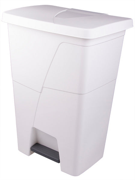 Treteimer 45L STEP mit Deckel Weiss 60x42x33cm