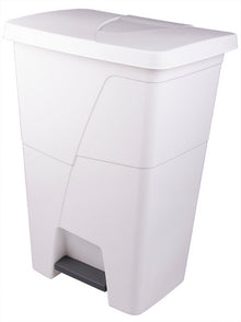 Treteimer 45L STEP mit Deckel Weiss 60x42x33cm