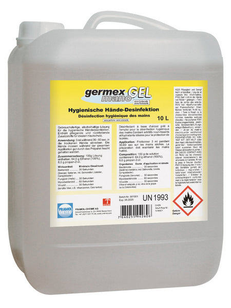 Händedesinfektion Germex mano GEL 10 L