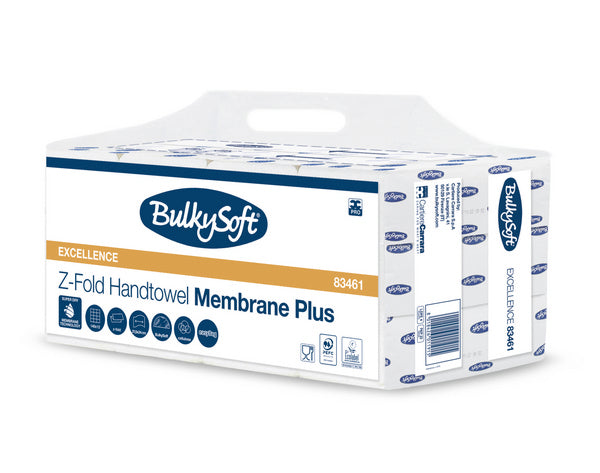 Handtücher Bulkysoft Z-Falz Membrane Plus weiss, 3-lagig 21.5x24c