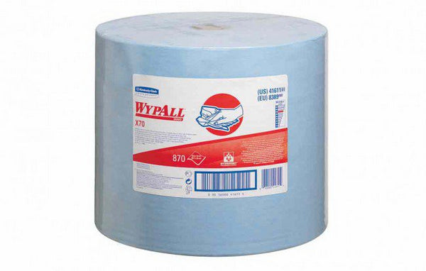 Wischtuch Wypall X70 Grossrolle 870 Blatt blau, perforiert 34x31.
