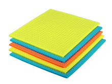 Schwammtuch 5er Pack gelb/orange/blau 18x19cm, 210g/m2