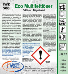 IWZ 500 Etikette Eco Multifettlöser 1+3+5+10 L
