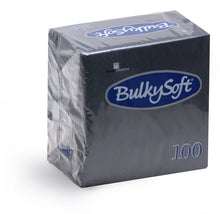 Servietten Bulkysoft 2-lagig, 1/4 Falz schwarz 24x24cm