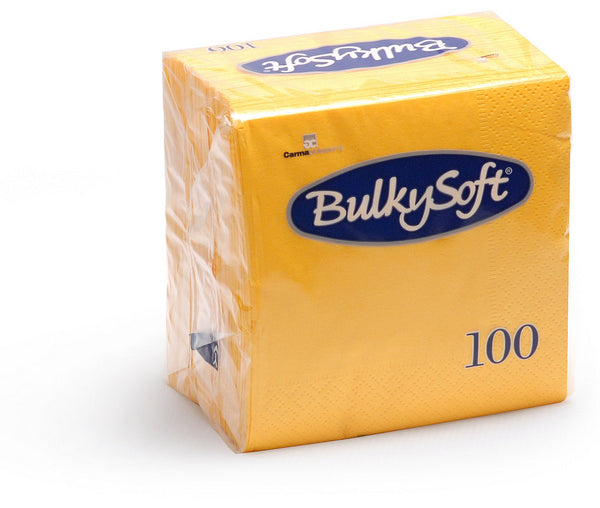 Servietten Bulkysoft 2-lagig, 1/4 Falz gelb 24x24cm