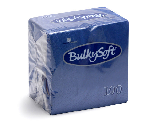 Servietten Bulkysoft 2-lagig, 1/4 Falz blau 24x24cm