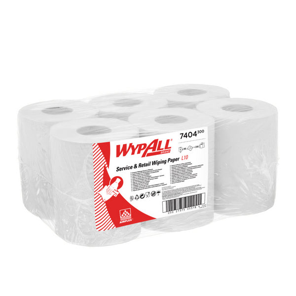 Wischtuch Wypall L10, 1lg., weiss, Zentralent., 38x18,3 cm, 390 c