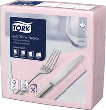 Servietten 3-lagig Tork Advanced hellrosa 39x39cm, 1/4 Falz