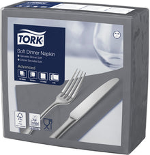 Servietten 3-lagig Tork Advanced anthrazit 39x39cm, 1/4 Falz