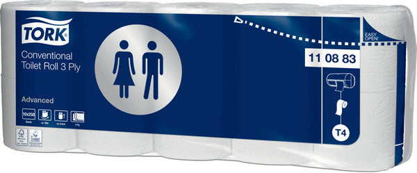 WC-Papier 3-lagig Tork Advanced weiss, Recycling 9,5x12cm, 250cps