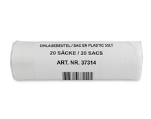 Einlagebeutel 55lt PE-HD, 0.008mm transparent 300/300x770mm