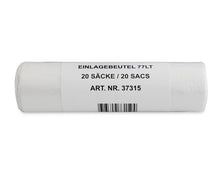 Einlagebeutel 77lt PE-HD, 0.008mm transparent 330/330x920mm