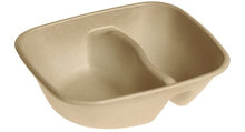 Menuschale Bagasse 2-teilig, 400/180ml braun 195x170x56mm