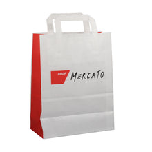Papiertragtasche "Mercato Shop", Kraft weiss 80 g/m2, 22 x 11 x 2