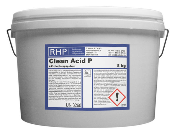 RHP CleanAcid P Entkalkungspulver für alle Maschinen 8 Kg
