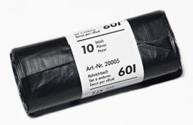 Kehrichtsäcke 60lt HD-PE, 0.022mm opak schwarz (20005) 560x1000mm