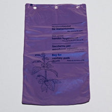 Hygienebeutel geblockt, HD-PE lila (10009) 190x330+30mm