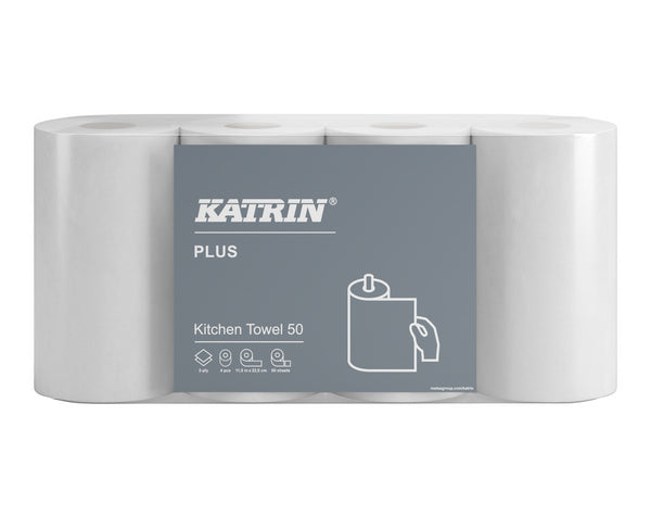 Haushaltrollen KATRIN Plus weiss, 2-lagig 22,5x23cm, 50cps