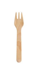 Mini Gabel Holz FSC® 100% birch wood braun, gewachst 9 cm