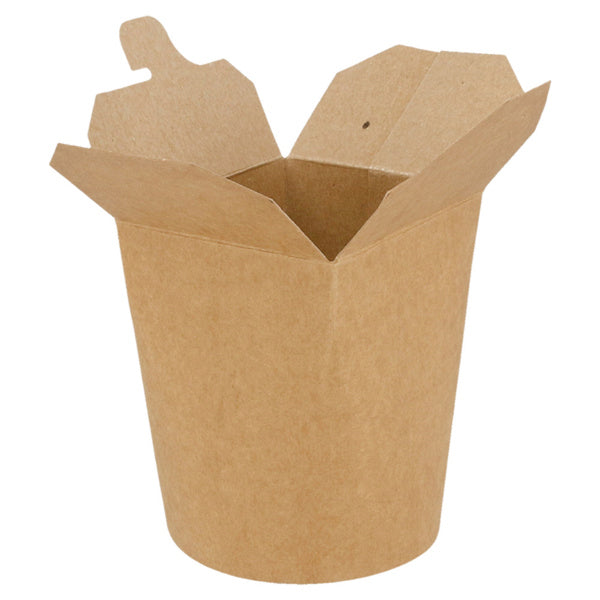 Mitnahme-Box Karton braun, beschichtet 480ml, Ø 8 x 9 cm