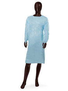 Schutzkittel CPE mit Daumenloch blau, 35 my Einheitsgrösse