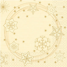 Zelltuch Servietten 3-lagig 1/4 Falz Star Shine cream 33 x 33 cm