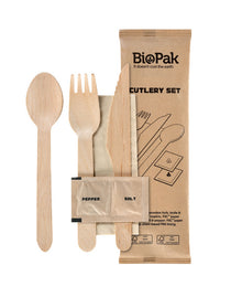 Besteckset Holz 6-teilig braun, gewachst Messer/Gabel/Löffel