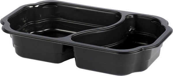 Menuschale 700/400ml PP, 2-teilig schwarz 250x159x45mm