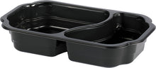 Menuschale 700/400ml PP, 2-teilig schwarz 250x159x45mm