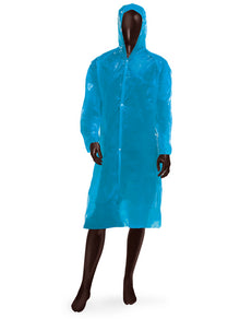 Regenjacke aus LDPE mit Druckknöpfen blau 30my Einheitsgröße