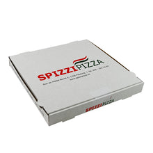Pizzakarton Modell Francia "Spizzi Pizza" weiss, 33x33x4 cm
